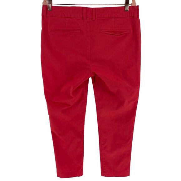 GAP Women's Size 12R Slim City Cropped Coral Pink Khaki Pants - Picture 2 of 4